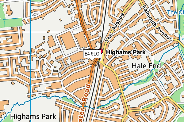 E4 9LG map - OS VectorMap District (Ordnance Survey)