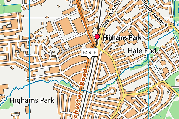 E4 9LH map - OS VectorMap District (Ordnance Survey)