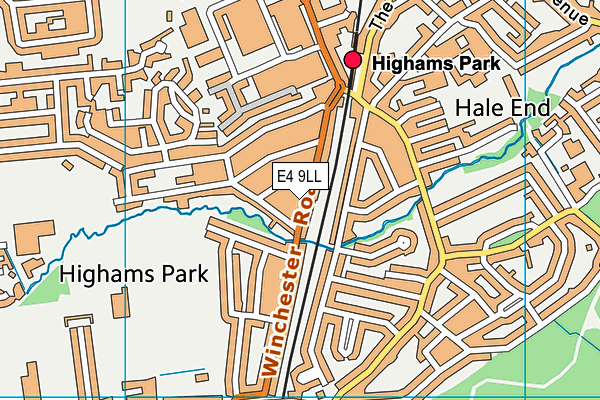 E4 9LL map - OS VectorMap District (Ordnance Survey)