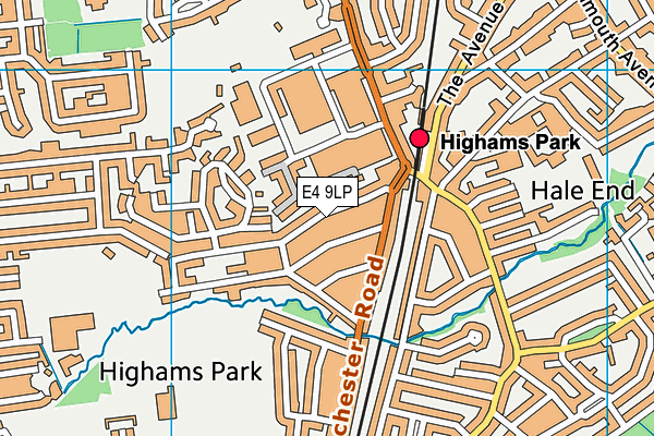 E4 9LP map - OS VectorMap District (Ordnance Survey)