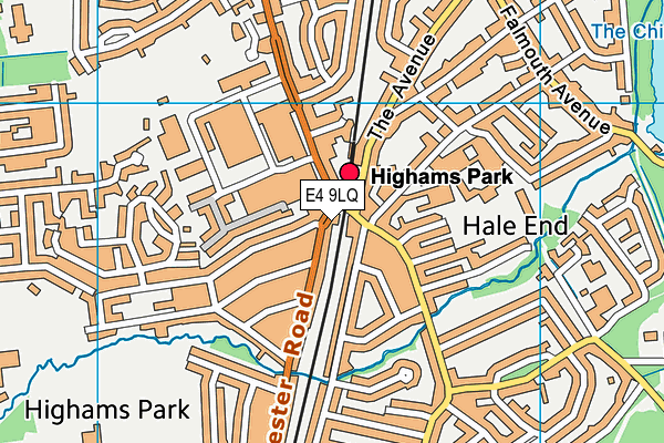 E4 9LQ map - OS VectorMap District (Ordnance Survey)