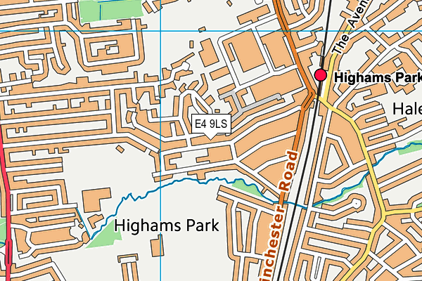 E4 9LS map - OS VectorMap District (Ordnance Survey)