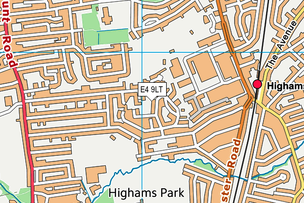 E4 9LT map - OS VectorMap District (Ordnance Survey)