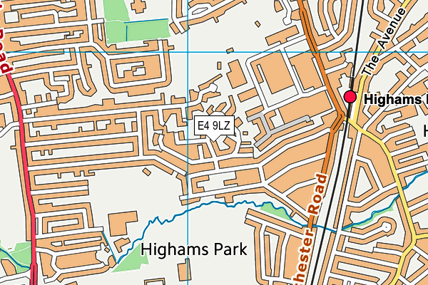 E4 9LZ map - OS VectorMap District (Ordnance Survey)