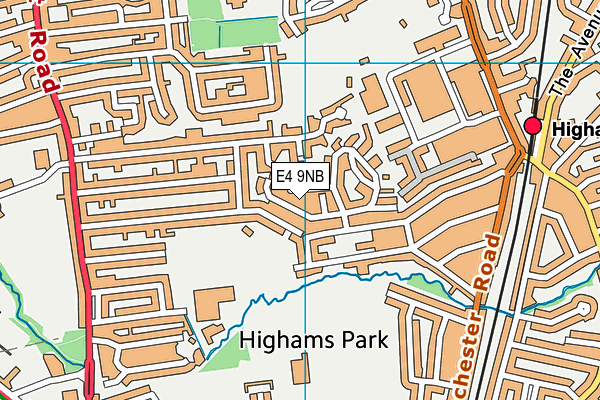 E4 9NB map - OS VectorMap District (Ordnance Survey)