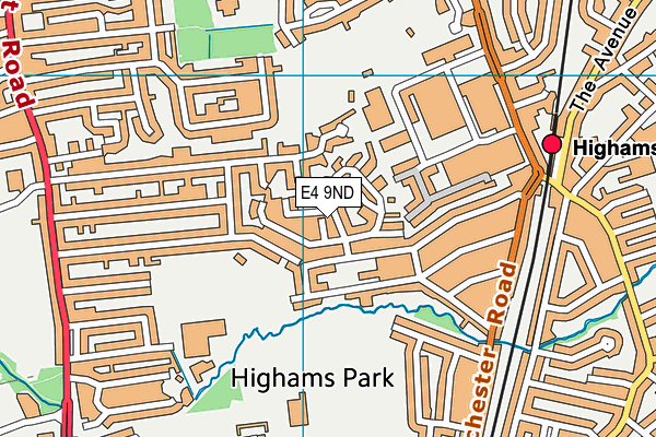 E4 9ND map - OS VectorMap District (Ordnance Survey)