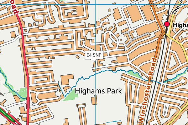 E4 9NF map - OS VectorMap District (Ordnance Survey)