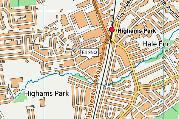 E4 9NQ map - OS VectorMap District (Ordnance Survey)