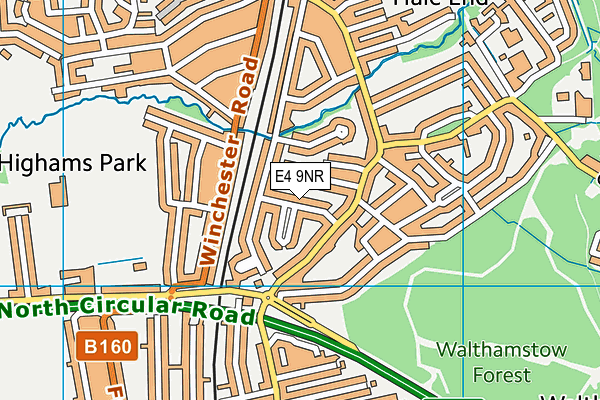 E4 9NR map - OS VectorMap District (Ordnance Survey)