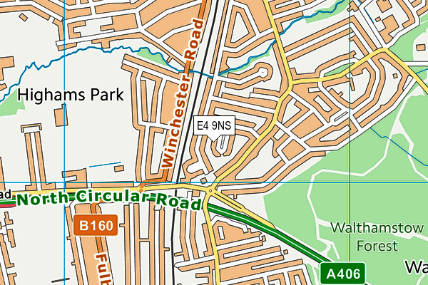 E4 9NS map - OS VectorMap District (Ordnance Survey)