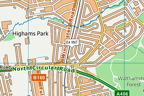 E4 9NT map - OS VectorMap District (Ordnance Survey)