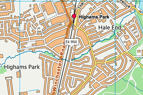 E4 9NX map - OS VectorMap District (Ordnance Survey)