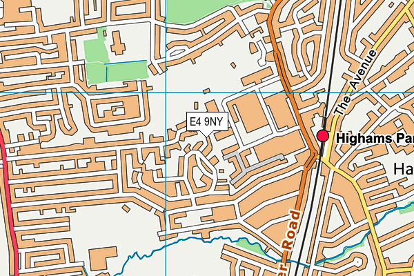 E4 9NY map - OS VectorMap District (Ordnance Survey)