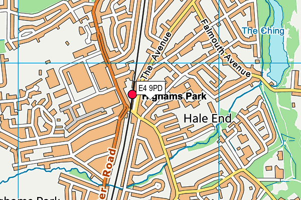 E4 9PD map - OS VectorMap District (Ordnance Survey)