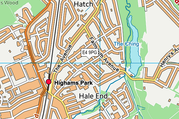 E4 9PG map - OS VectorMap District (Ordnance Survey)