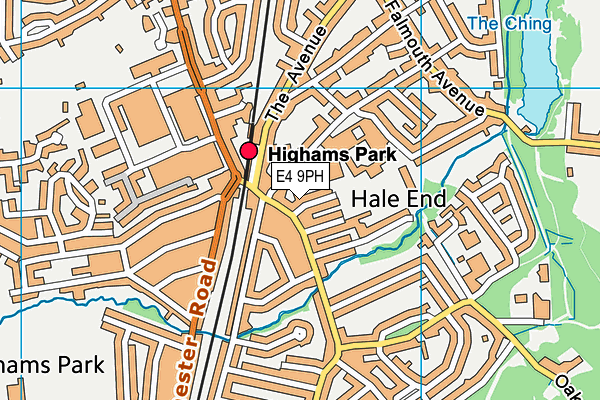 E4 9PH map - OS VectorMap District (Ordnance Survey)