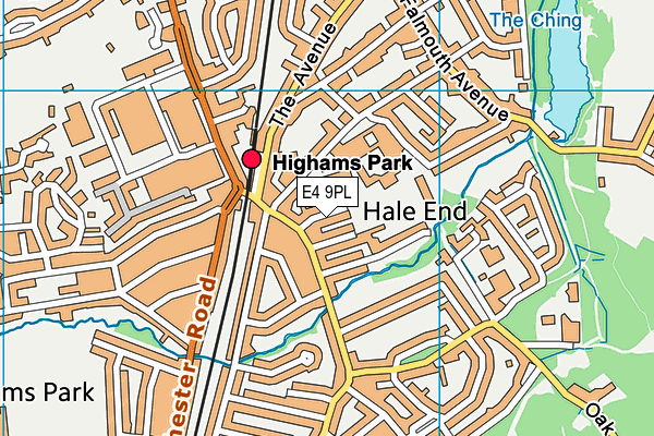 E4 9PL map - OS VectorMap District (Ordnance Survey)