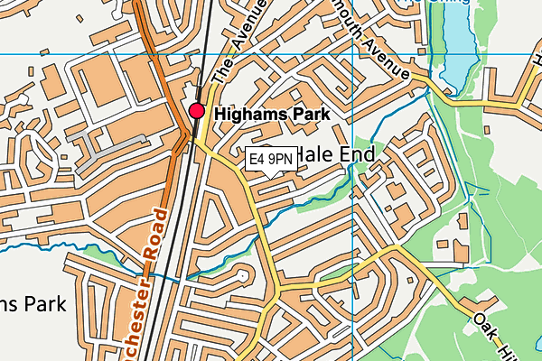 E4 9PN map - OS VectorMap District (Ordnance Survey)