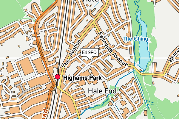 E4 9PQ map - OS VectorMap District (Ordnance Survey)