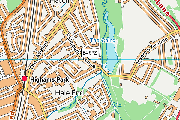 E4 9PZ map - OS VectorMap District (Ordnance Survey)