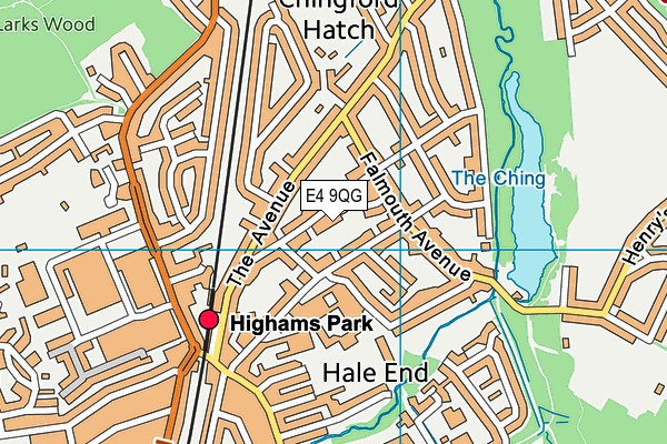 E4 9QG map - OS VectorMap District (Ordnance Survey)