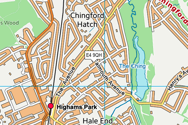 E4 9QH map - OS VectorMap District (Ordnance Survey)