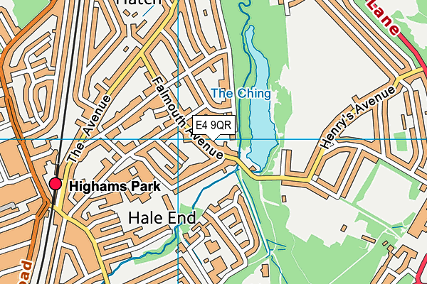 E4 9QR map - OS VectorMap District (Ordnance Survey)