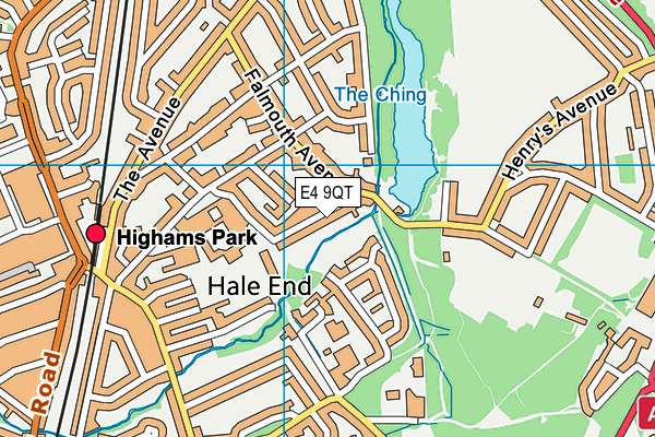 E4 9QT map - OS VectorMap District (Ordnance Survey)