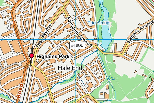 E4 9QU map - OS VectorMap District (Ordnance Survey)