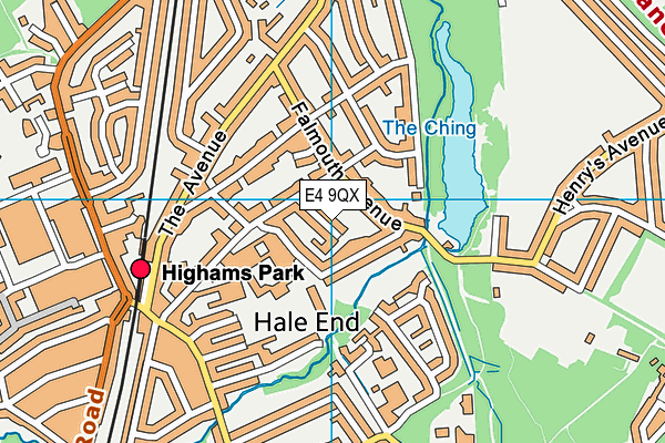 E4 9QX map - OS VectorMap District (Ordnance Survey)