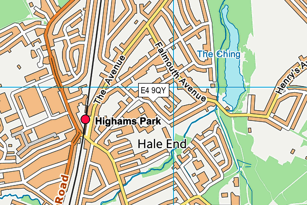 E4 9QY map - OS VectorMap District (Ordnance Survey)