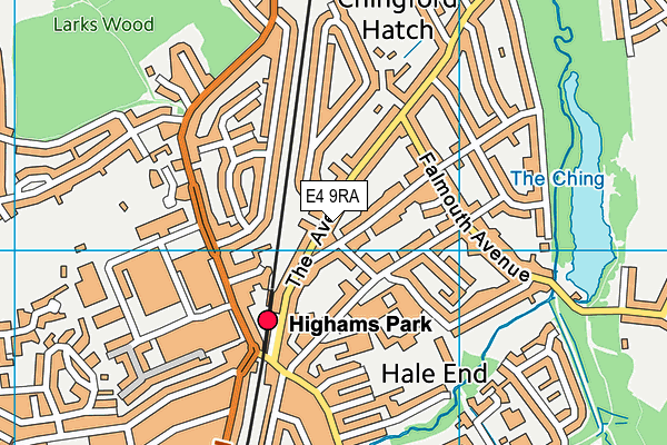 E4 9RA map - OS VectorMap District (Ordnance Survey)