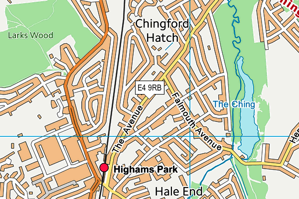 E4 9RB map - OS VectorMap District (Ordnance Survey)