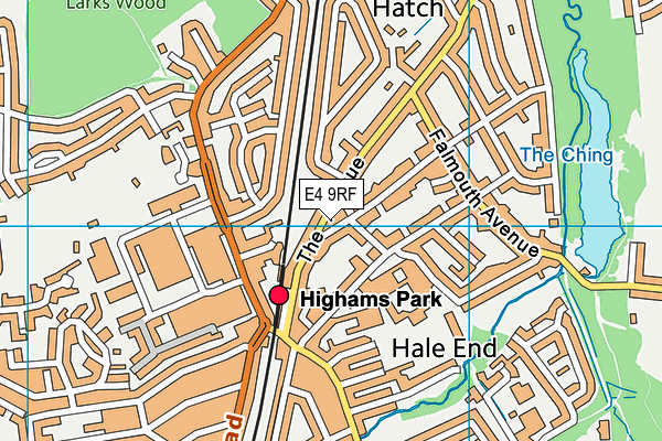 E4 9RF map - OS VectorMap District (Ordnance Survey)