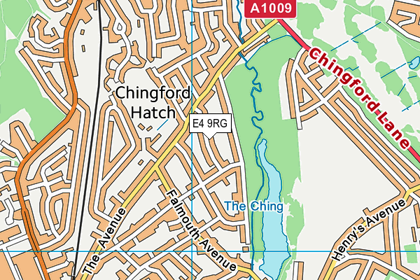 E4 9RG map - OS VectorMap District (Ordnance Survey)