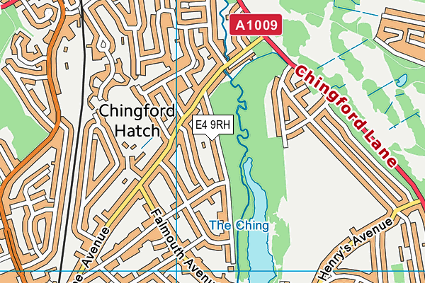 E4 9RH map - OS VectorMap District (Ordnance Survey)