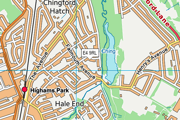 E4 9RL map - OS VectorMap District (Ordnance Survey)