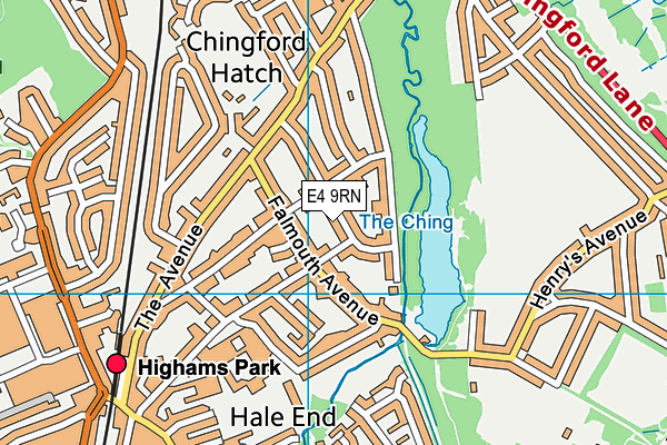 E4 9RN map - OS VectorMap District (Ordnance Survey)