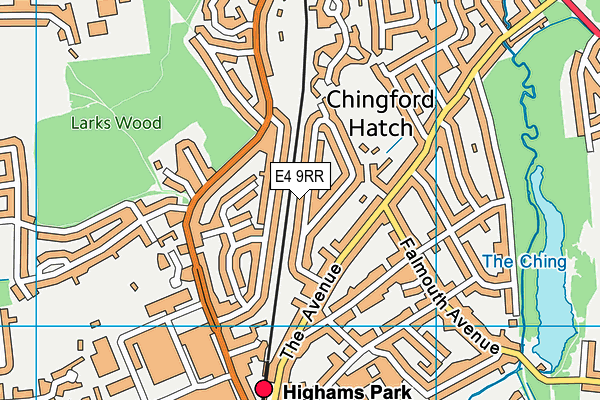 E4 9RR map - OS VectorMap District (Ordnance Survey)