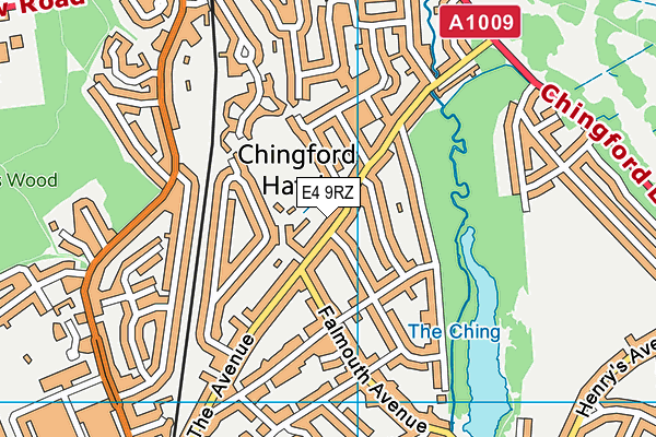 Chingford Jubilee Sports Ground map (E4 9RZ) - OS VectorMap District (Ordnance Survey)