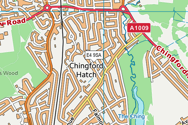 E4 9SA map - OS VectorMap District (Ordnance Survey)