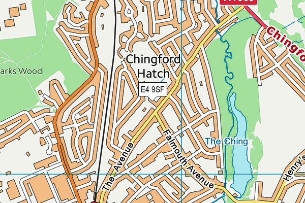 E4 9SF map - OS VectorMap District (Ordnance Survey)