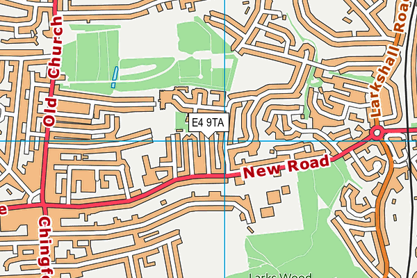 E4 9TA map - OS VectorMap District (Ordnance Survey)