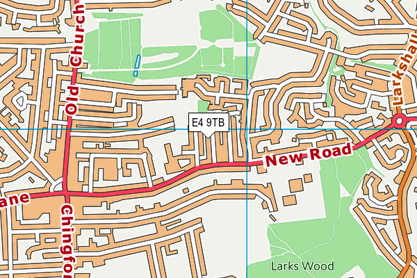 E4 9TB map - OS VectorMap District (Ordnance Survey)