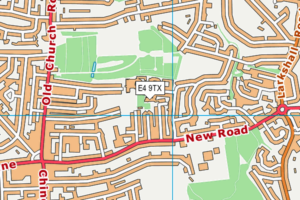 E4 9TX map - OS VectorMap District (Ordnance Survey)