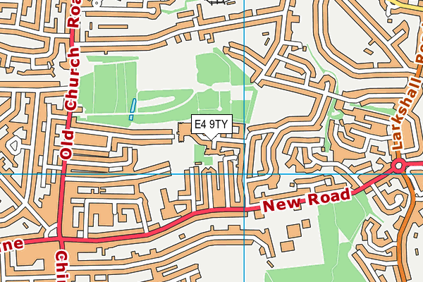 E4 9TY map - OS VectorMap District (Ordnance Survey)