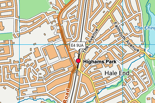 E4 9UA map - OS VectorMap District (Ordnance Survey)