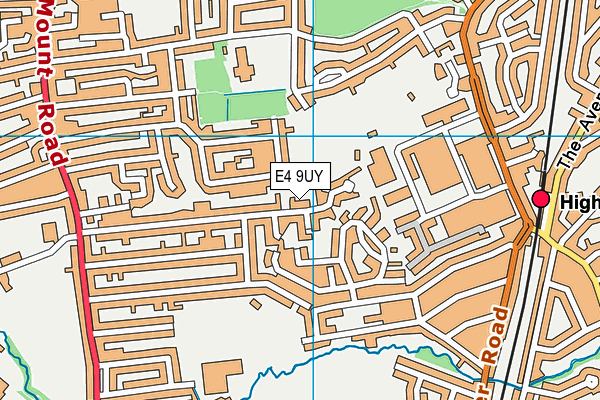 E4 9UY map - OS VectorMap District (Ordnance Survey)