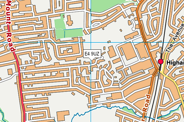 E4 9UZ map - OS VectorMap District (Ordnance Survey)