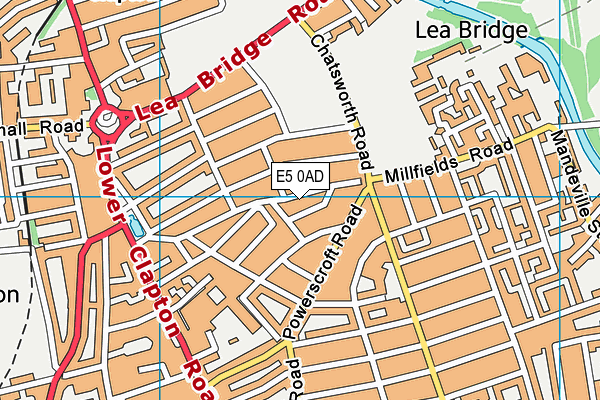 E5 0AD map - OS VectorMap District (Ordnance Survey)